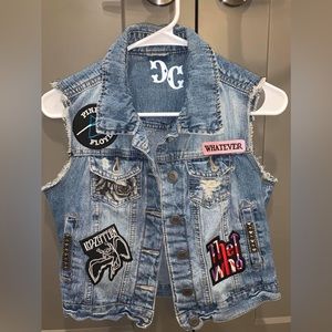 Custom made rocker chick Jean vest